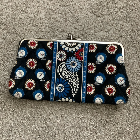 Vera Bradley Night Owl Pattern Kiss Lock Wallet - Picture 1 of 5
